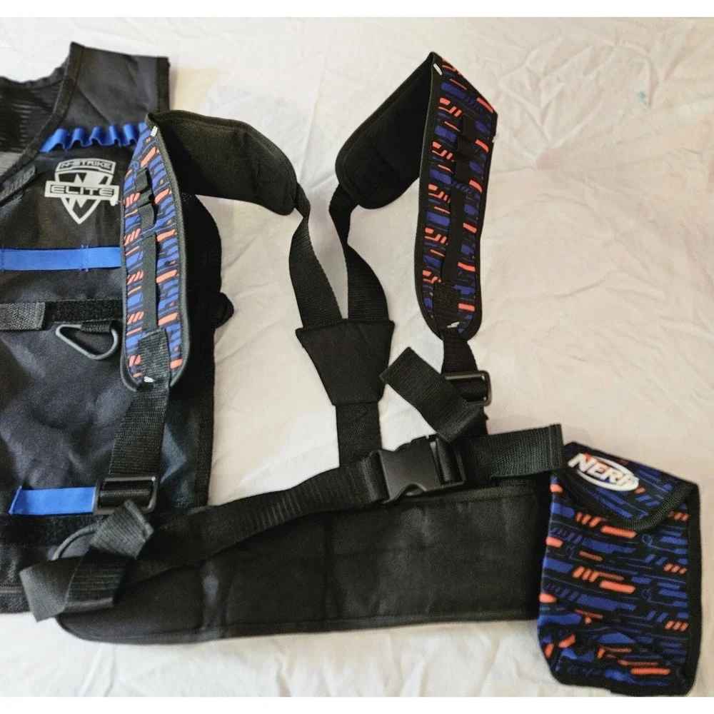 NERF N-Strike Elite Tactical Vest & Adjustable Ammo‎ Belt Holder Gear Lot